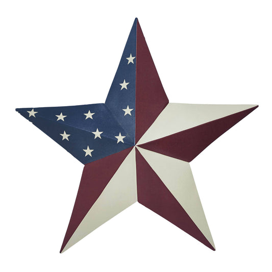 Painted Metal American Flag Theme Star 8x8
