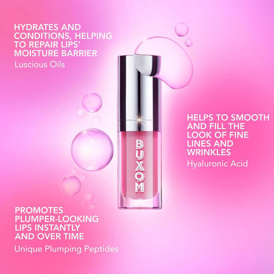 BUXOM Full-On Plumping Glossy Lip Oil, Nourishing & Hydrating Tinted Lip Gloss