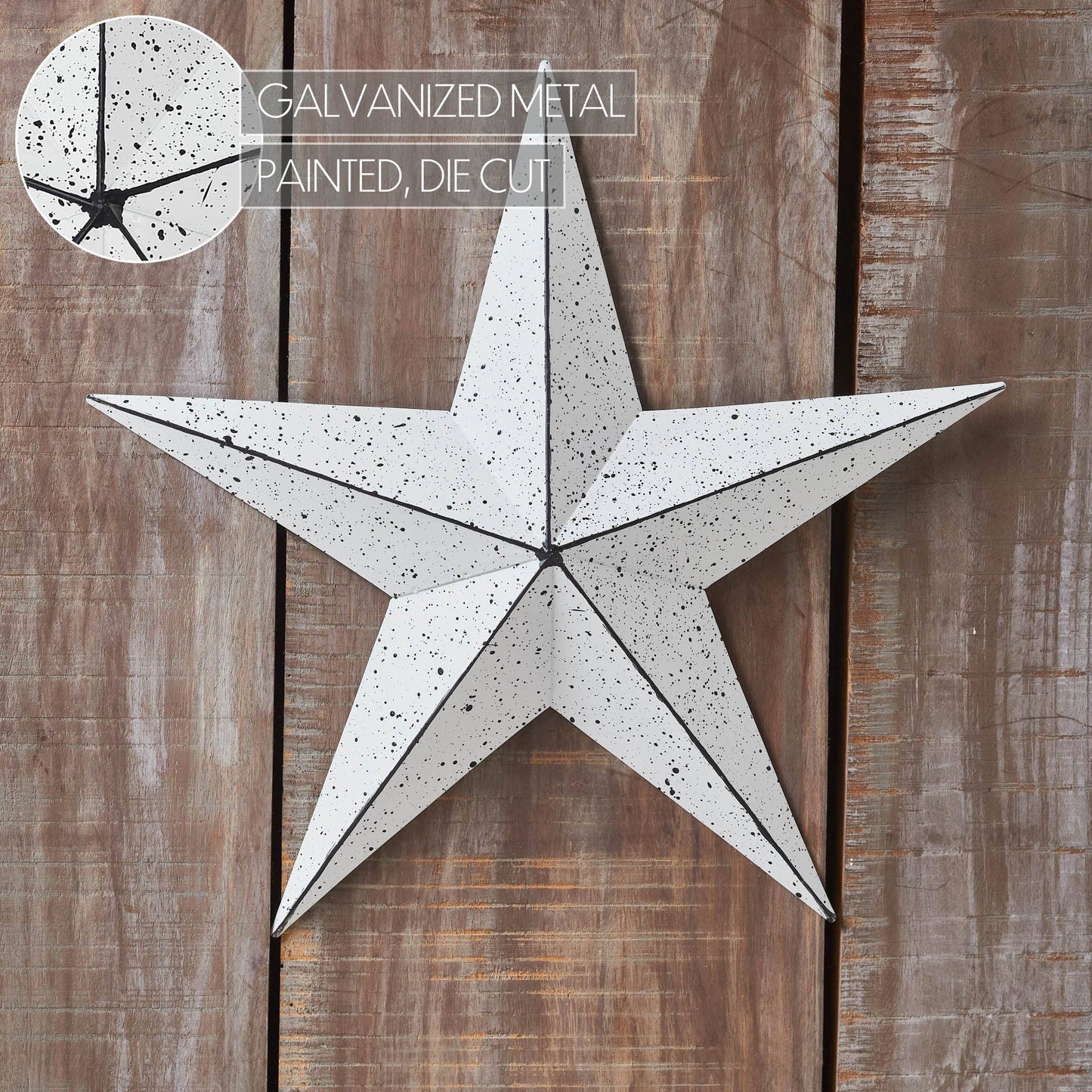 Metal Star Speckled White Distressed 12x12