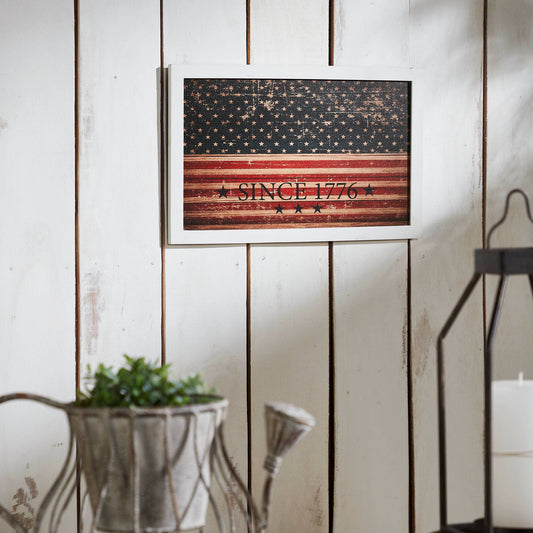 Vintage USA Flag Since 1776 MDF Wall Hanging 10x16