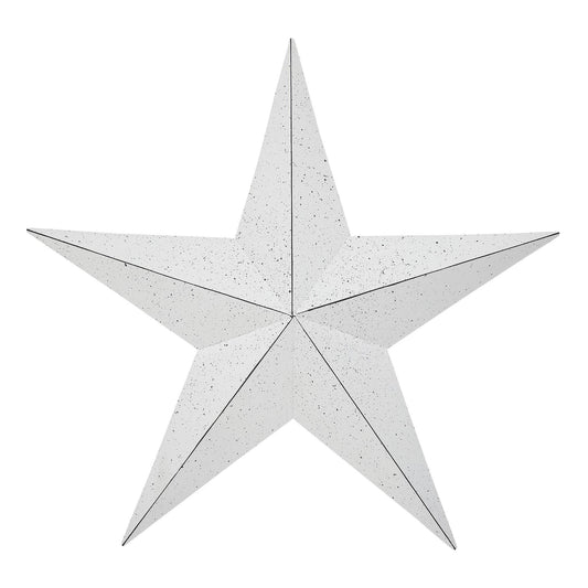 Metal Star Speckled White Distressed 18x18