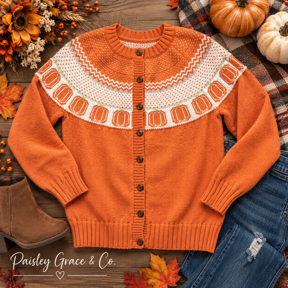 Give thanks Pumpkin Cardigan