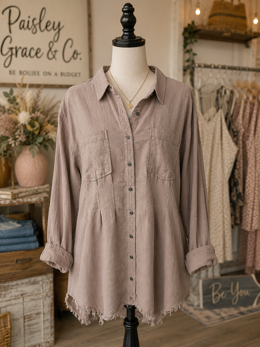Risen pleated frayed dress