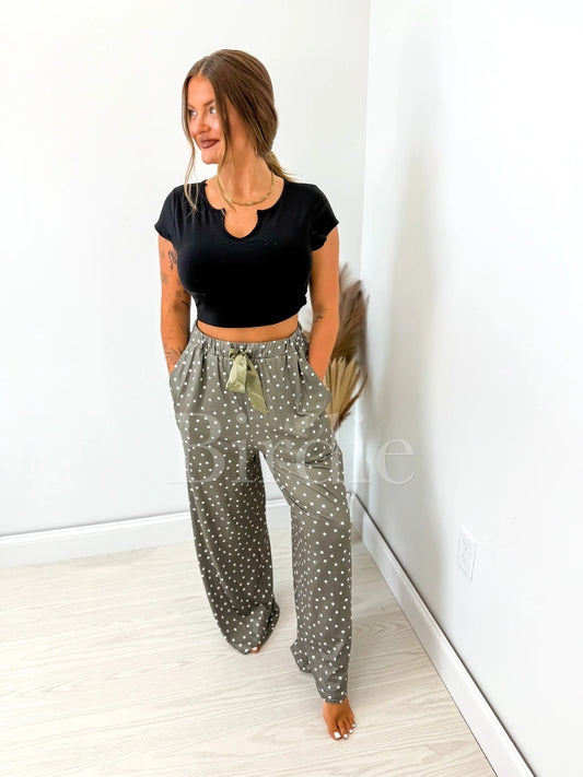 Sleepy Pajama Pants with Satin Bow