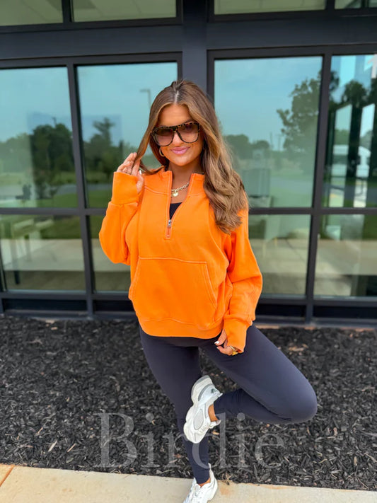Orange Quarter Zip Hoodie