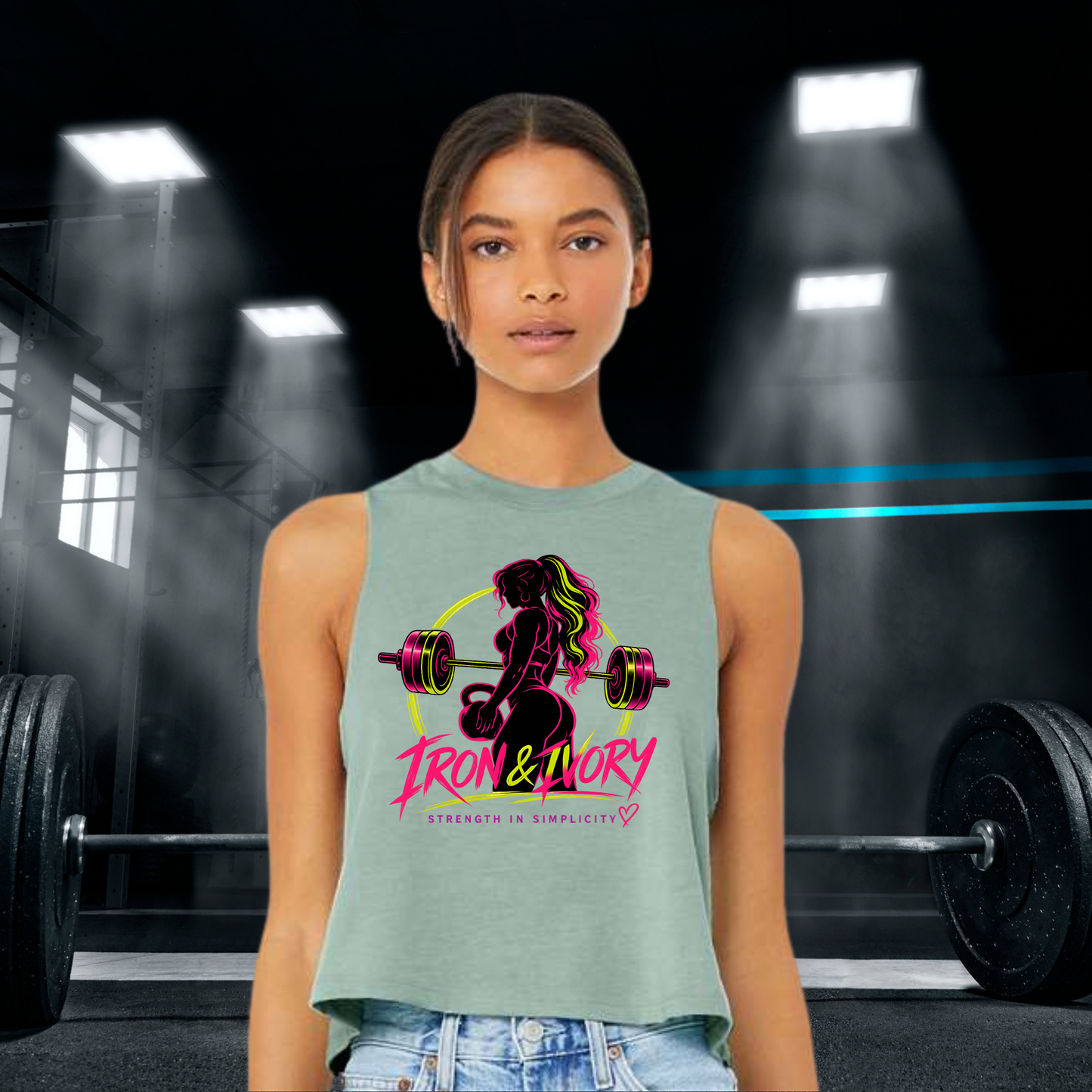 Iron & Ivory Women's Racerback Crop Tank