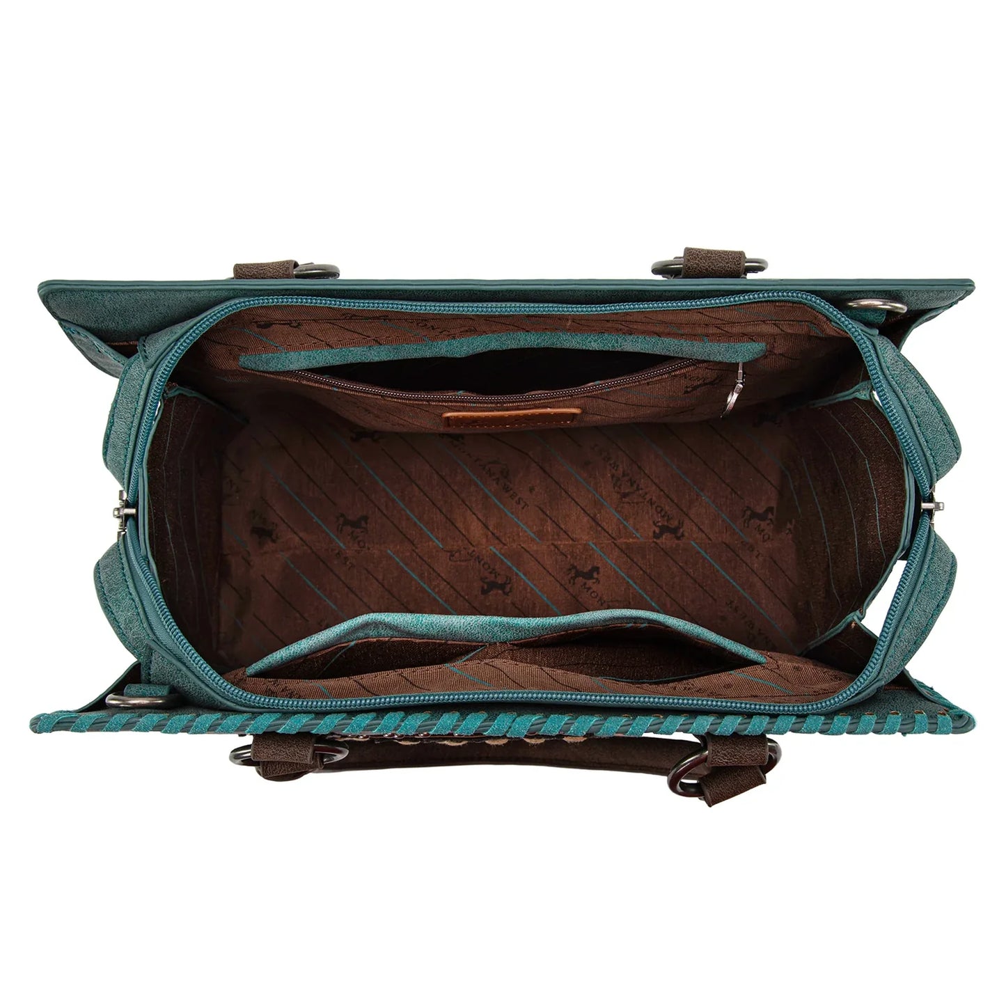 Montana West Tooled Aztec Concealed Carry Tote/Crossbody - Turquoise