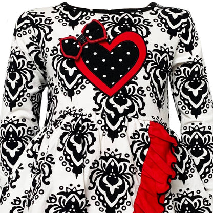 Damask Heart AnnLoren Girls Valentine's Day Legging Outfit