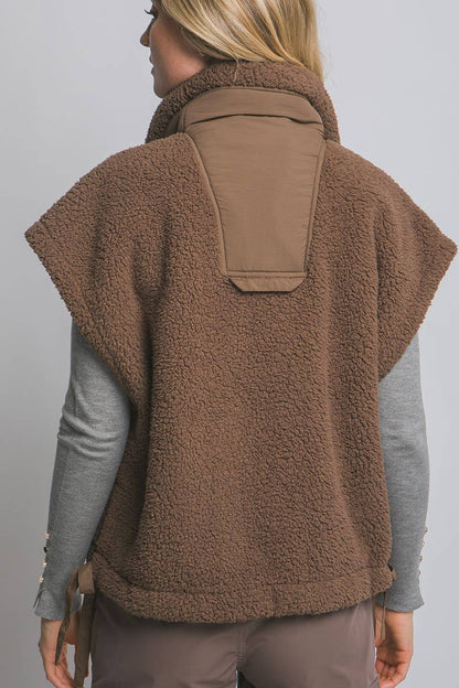 Teddy Brown Sherpa Oversized Vest