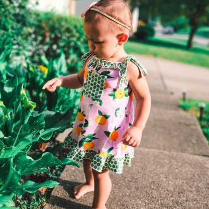 AnnLoren Girls Pink Peach Spaghetti Strap Summer Dress