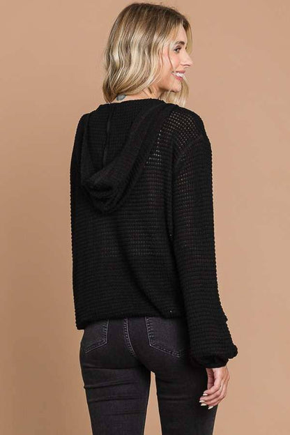 ZIP-UP HOODIE LSLV REVERSE STITCH TOP