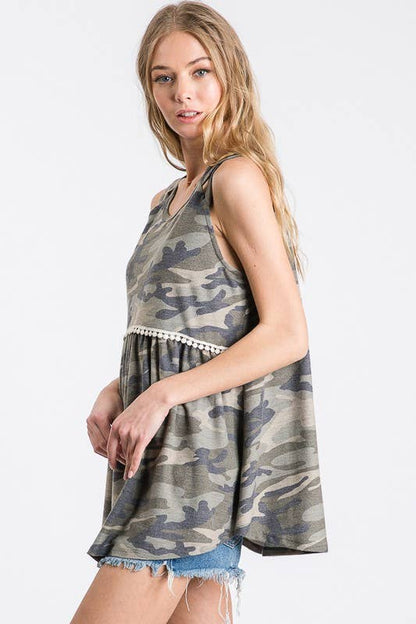 CAMO PRINT TOP