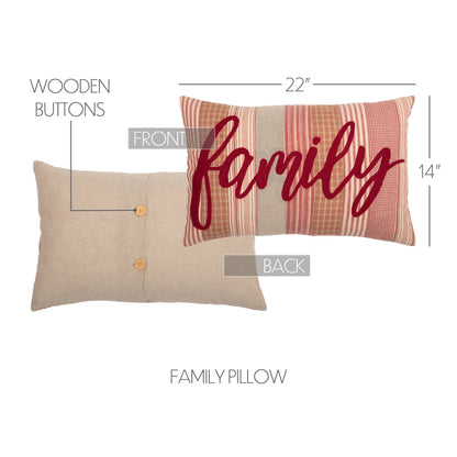 Sawyer Mill Red Family Pillow 14x22
