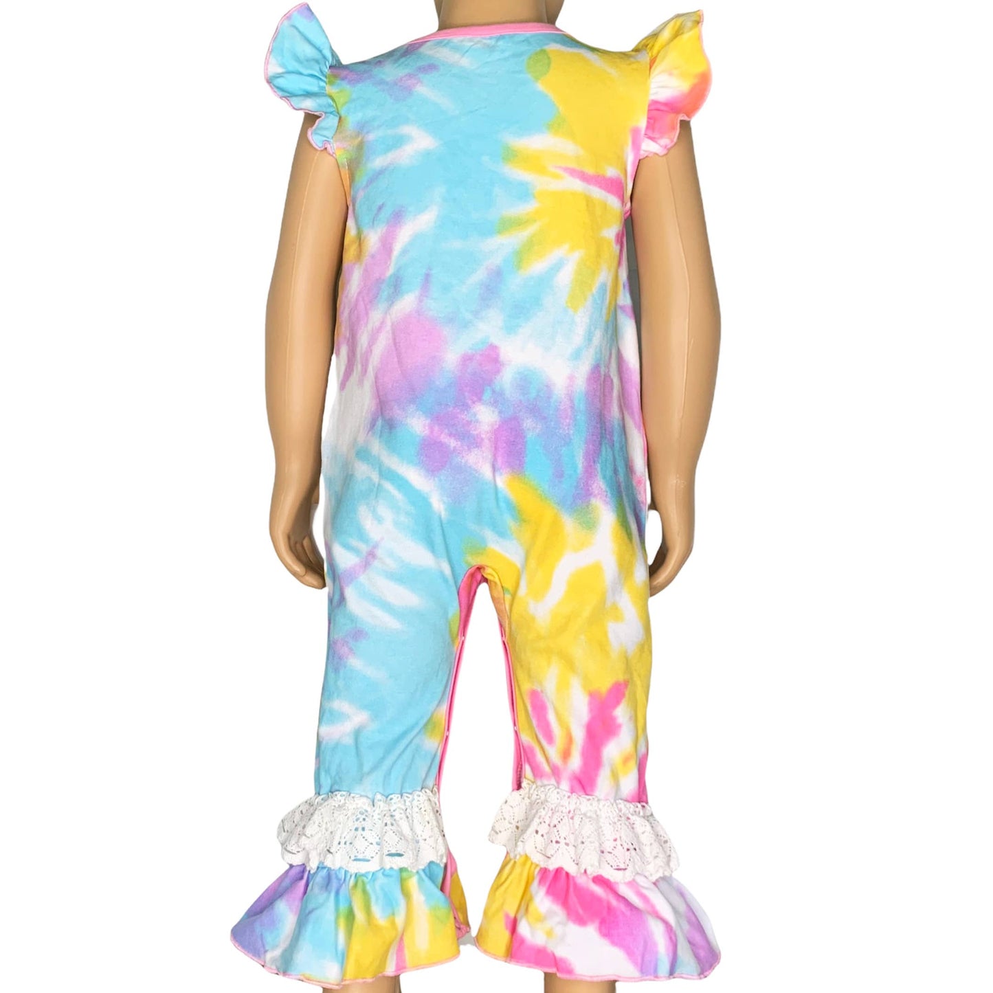 Pastel Tie Dye Baby Girls Spring Romper