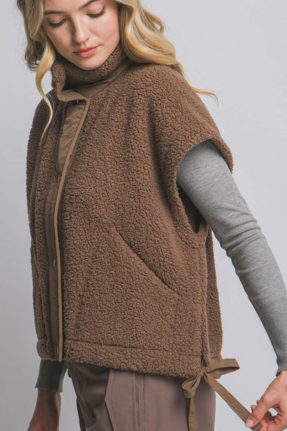 Teddy Brown Sherpa Oversized Vest