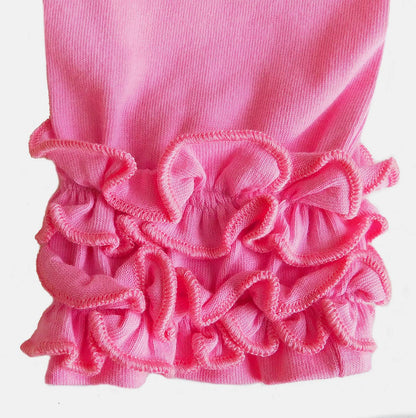 Girls Soft Pink Ruffled Butt Leggings Kids Toddler Clothes