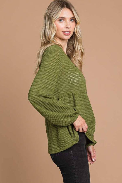 Plus SIze BUTTON DOWN RUCHING DETAIL TOP