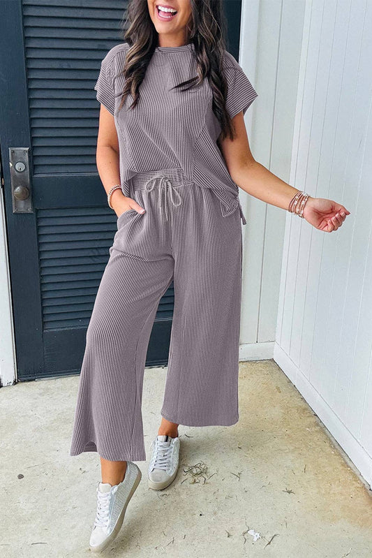 Corded Short Sleeve Outfit Set