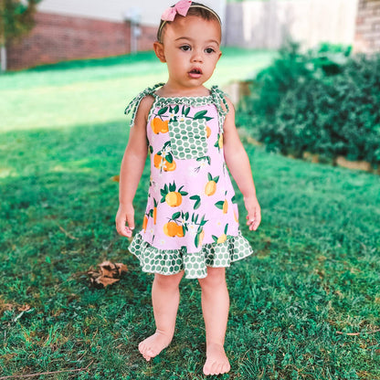 AnnLoren Girls Pink Peach Spaghetti Strap Summer Dress