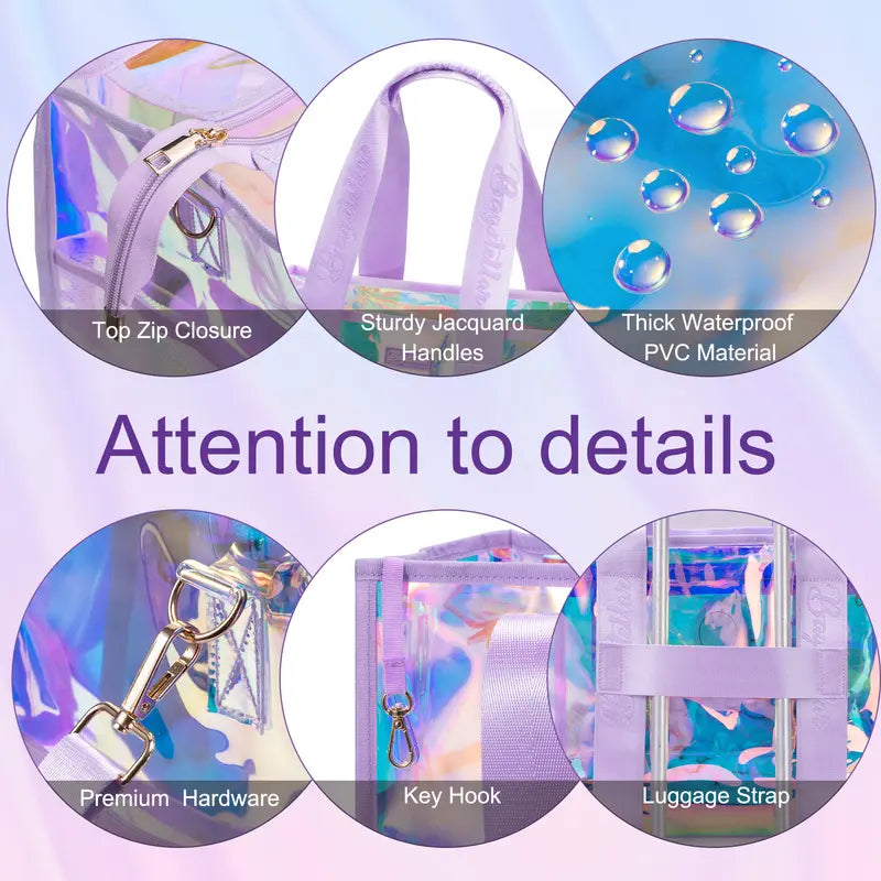 Iridescent Beach Bag and accessories