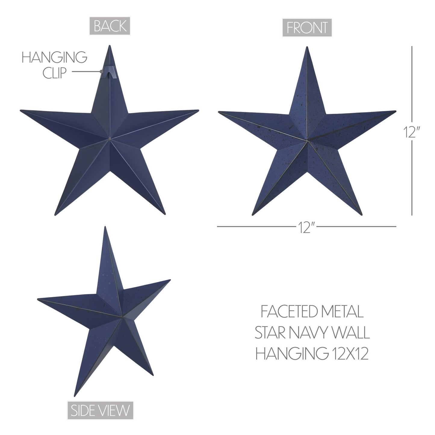 Metal Star Speckled Navy Distressed 12x12