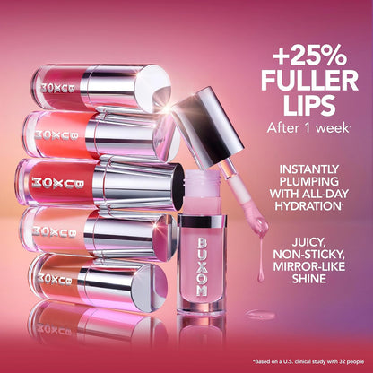 BUXOM Full-On Plumping Glossy Lip Oil, Nourishing & Hydrating Tinted Lip Gloss