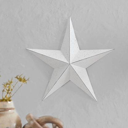Metal Star Speckled White Distressed 18x18