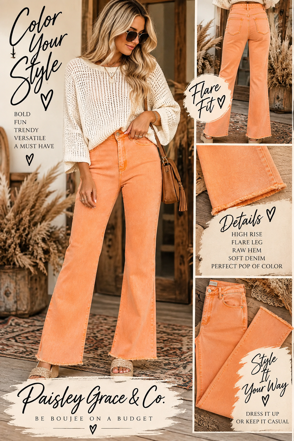 Acid Washed Frayed Cutoff Hem Straight Wide Pants