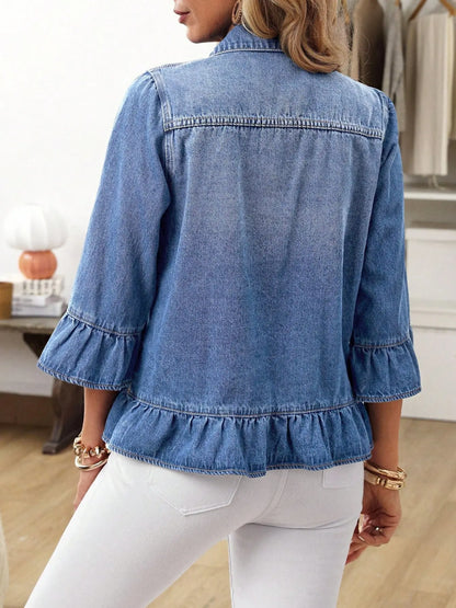 Blue Jean Ruffle Jacket