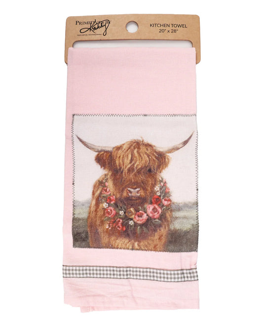 Floral Cow Tea Towel
