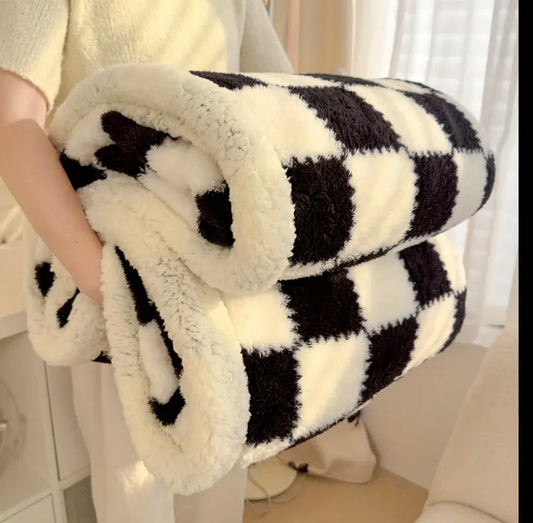 Plush Checkered throw-59”x79”