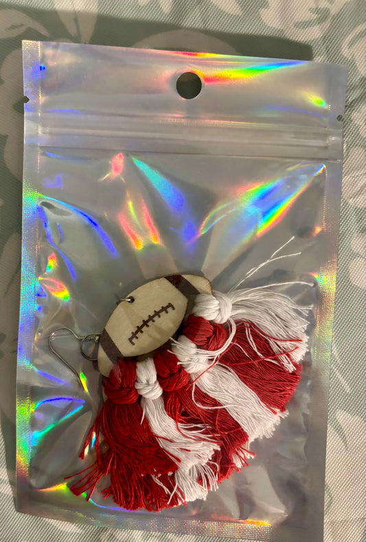 Red and White earrings
