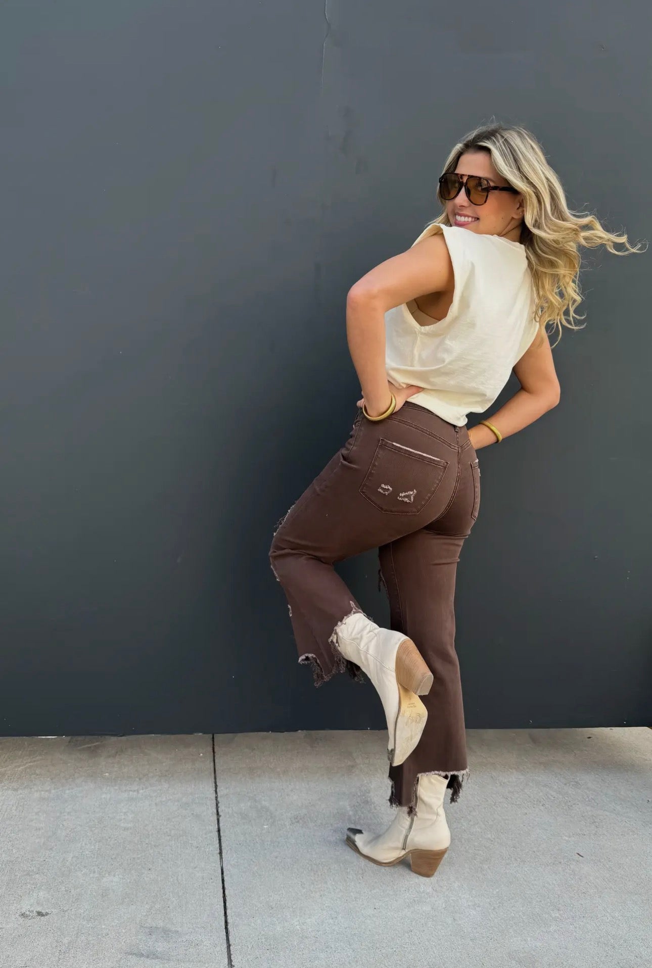 Brown Urban distressed jeans