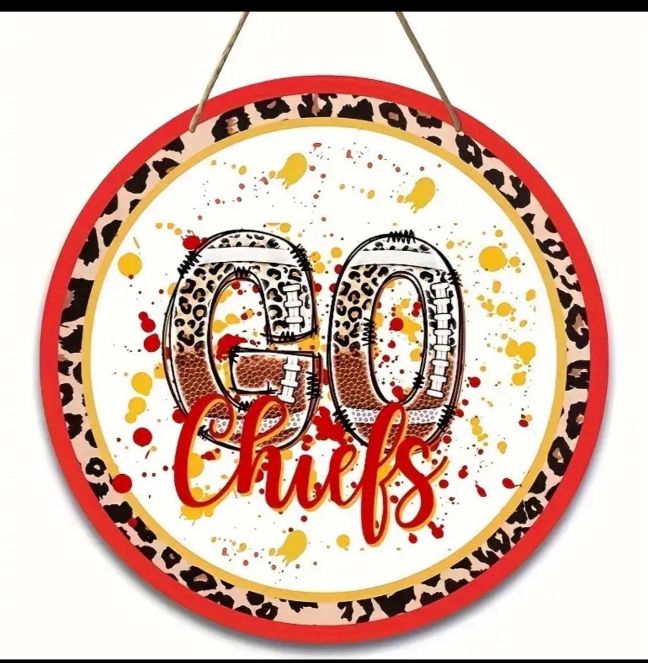 Go Chiefs Wood Sign