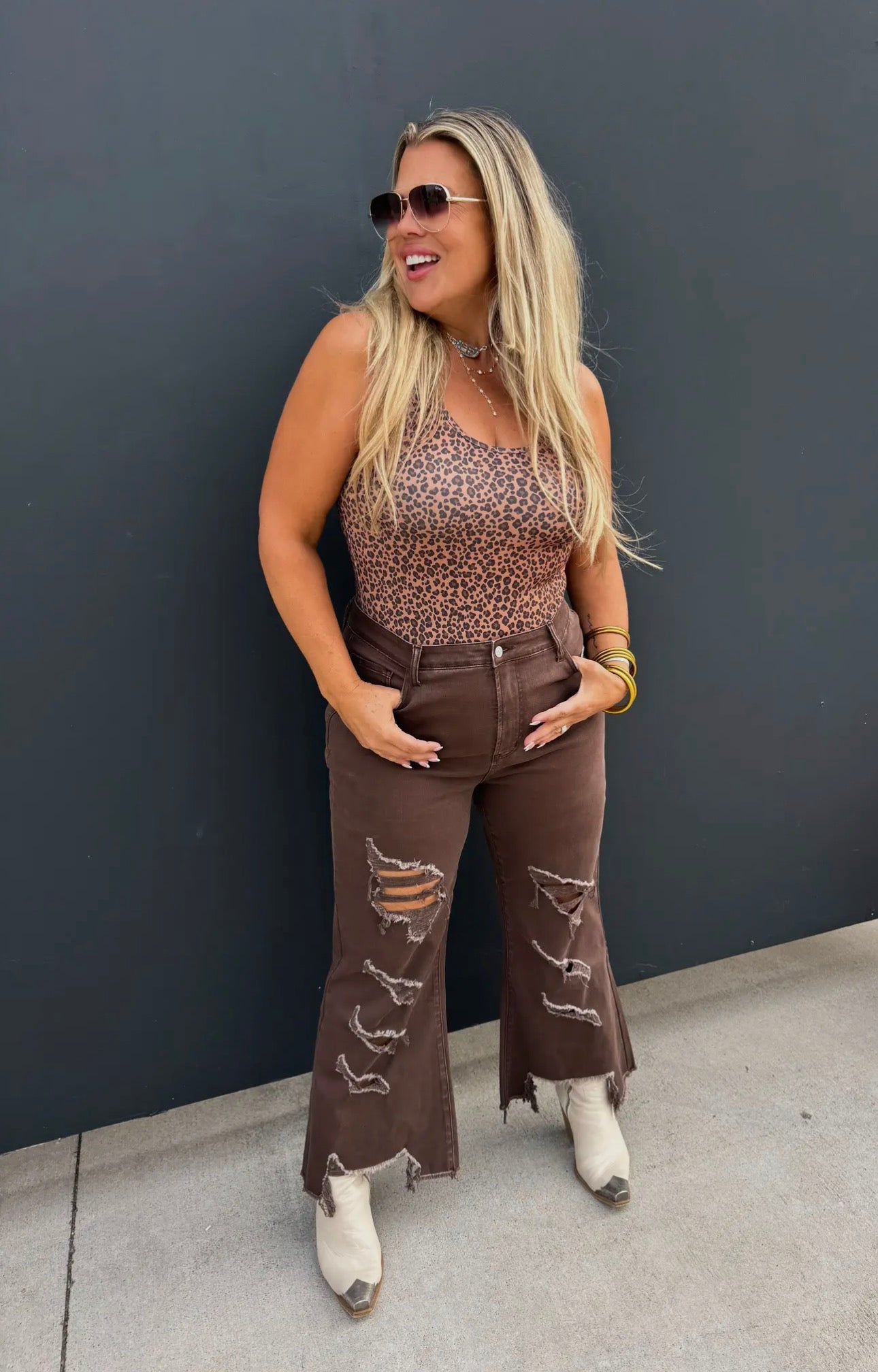 Brown Urban distressed jeans