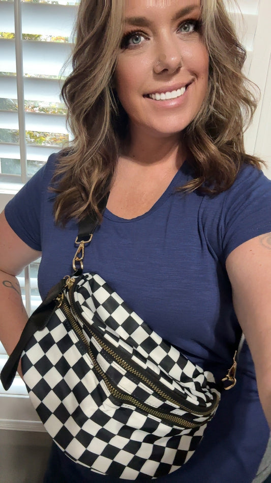 Viral Checkered Bum Bag