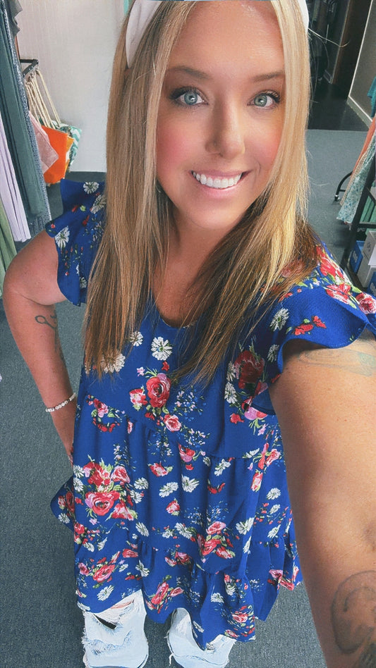 Floral Swing Bubble Chiffon Dress