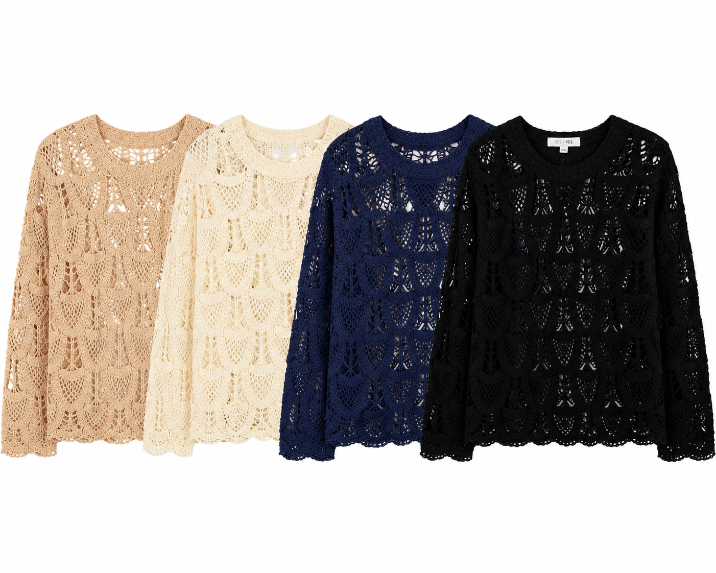 POL crochet long sleeve top