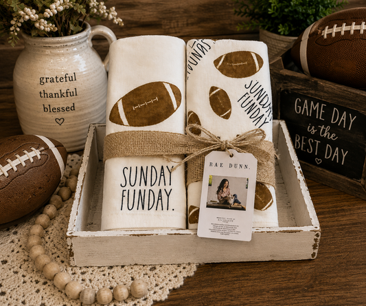 Rae Dunn Football Hand Towel set