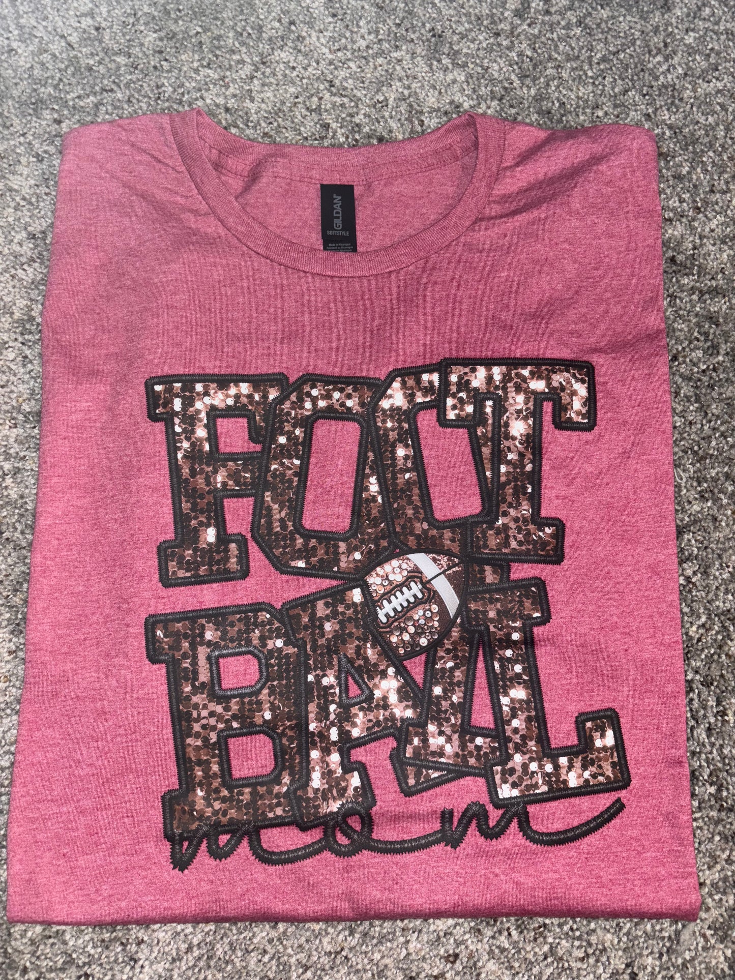 Faux sequin Football Tshirt