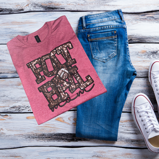 Faux sequin Football Tshirt