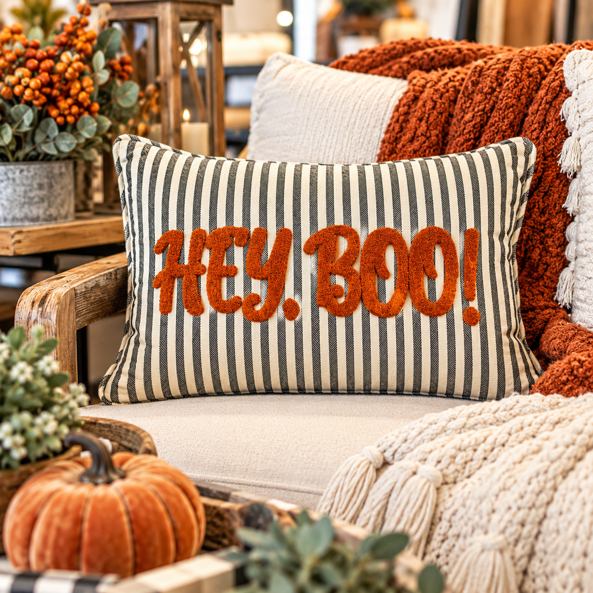 Hey Boo Decor Pillow