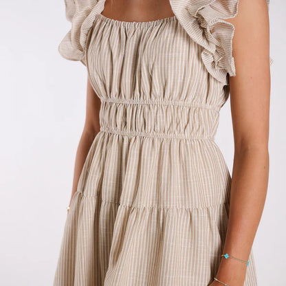 Shoulder Striped Maxi Dress