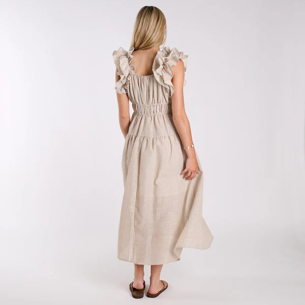 Shoulder Striped Maxi Dress