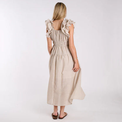Shoulder Striped Maxi Dress