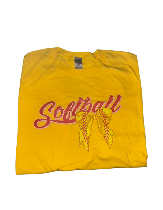 Softball Short Sleeve Tshirt with Bow