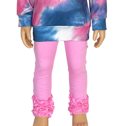 Girls Soft Pink Ruffled Butt Leggings Kids Toddler Clothes