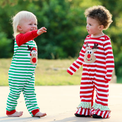 Baby Toddler Boys Rudolph Reindeer Christmas Romper Unisex