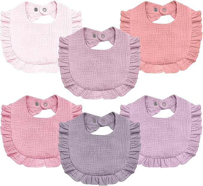 Grace & Giggles Ruffled Muslin Bib