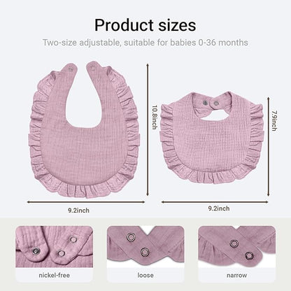 Grace & Giggles Ruffled Muslin Bib